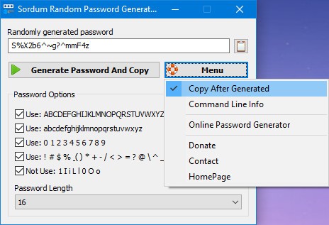 Sordum Random Password Generator