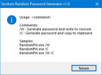 Sordum Random Password Generator