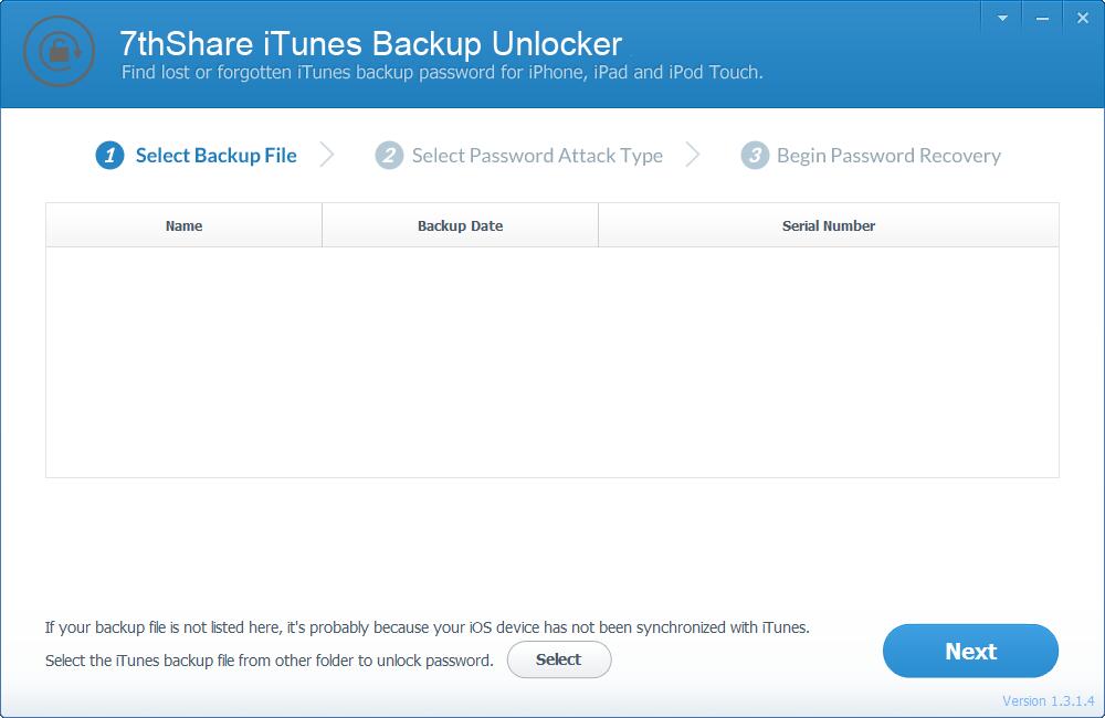 7thShare iTunes Backup Unlocker