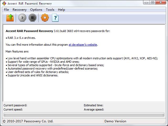 Accent RAR Password Recovery