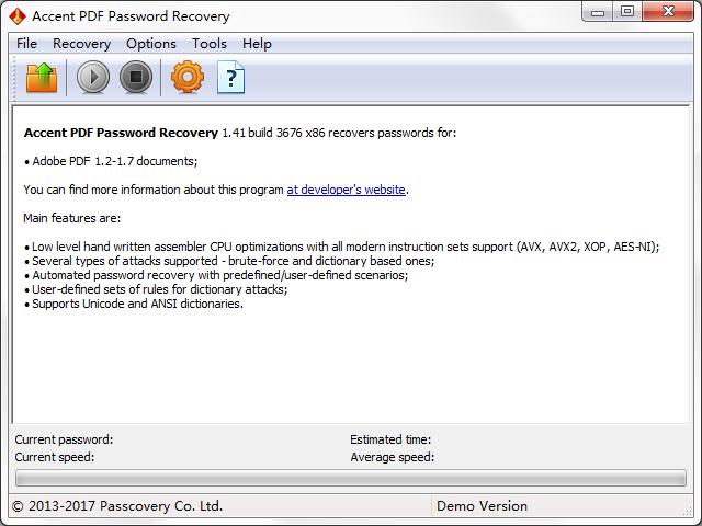 Accent PDF Password Recovery