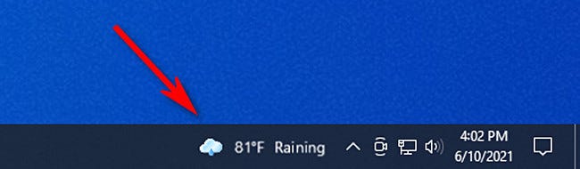 Windows10 21H1的任务栏天气