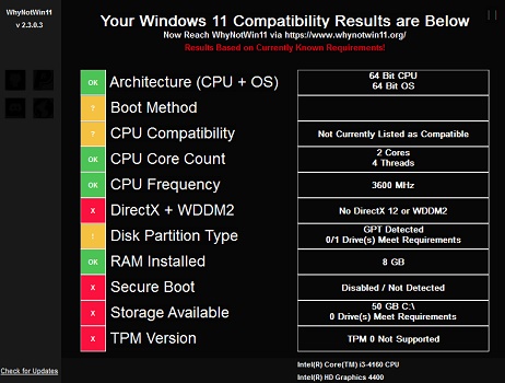 4代i3能升级Win11吗