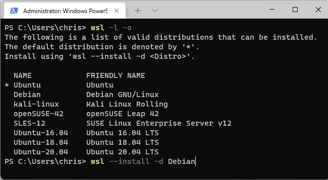 安装适用于Linux的Windows子系统