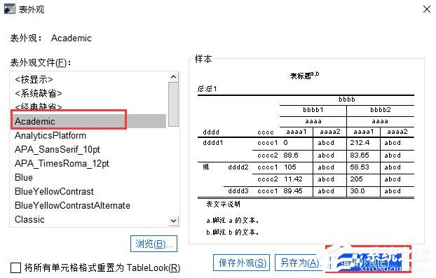 SPSS中如何将统计表格外观修改为三线表