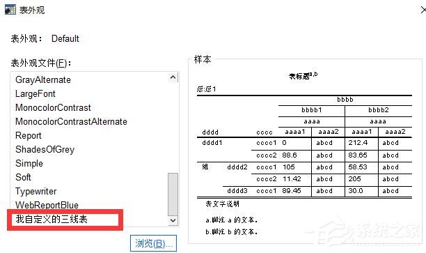 SPSS中如何将统计表格外观修改为三线表