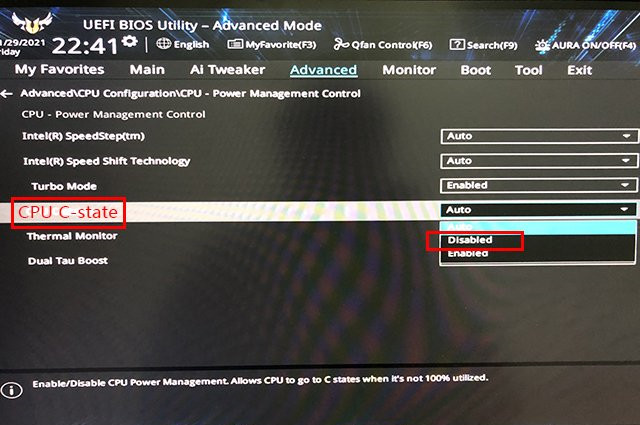 如何禁用C-State功能