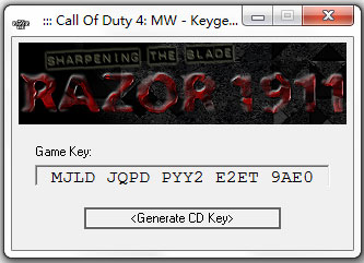 使命召唤4序列号生成器 V1.0 绿色版