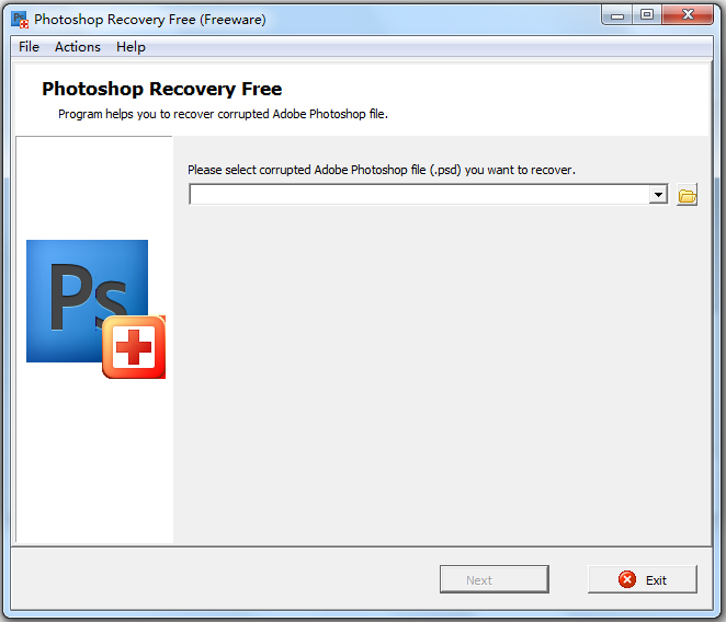 PhotoShop Recovery Free(PhotoShop文件修复) V1.0 英文绿色版