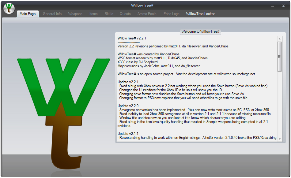 WillowTree(无主之地多功能存档修改器) V2.2.1 英文绿色版