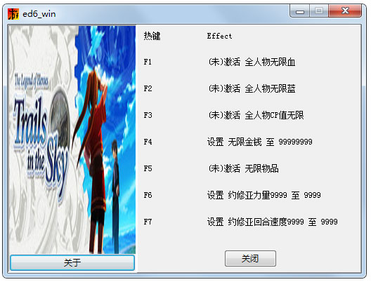 英雄传说6空之轨迹FC七项修改器 V1.0 绿色版