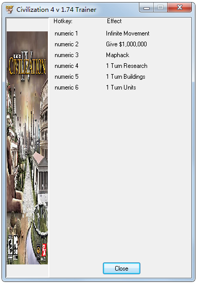 文明4六项修改器 V1.74 绿色版