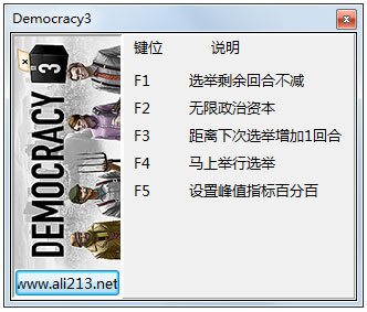 民主制度3五项修改器 V1.31 绿色版