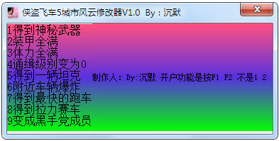 侠盗飞车5城市风云修改器 V1.0 绿色版