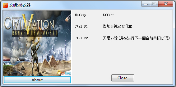 文明5二项修改器 V1.0 绿色版