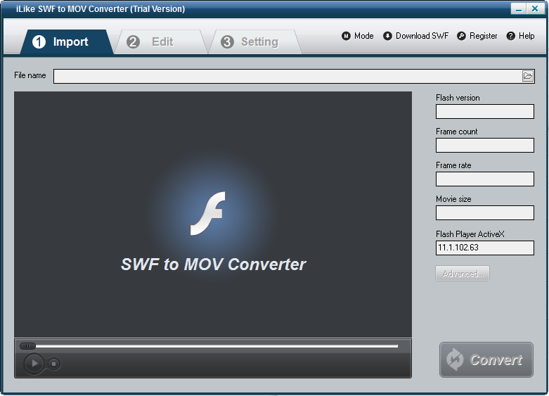 iLike SWF to MOV Converter(SWF视频转换器) V2.8.0.0 官方版