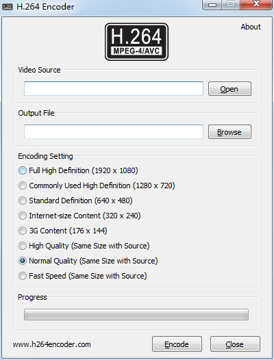 H.264 Encoder(H264视频编码器) V1.0 绿色版