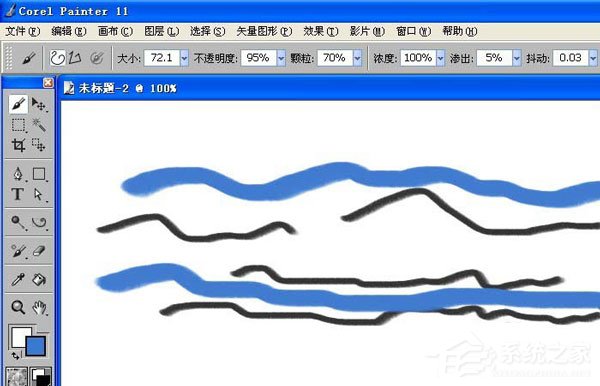 Corel Painter如何使用画笔工具绘画曲线？