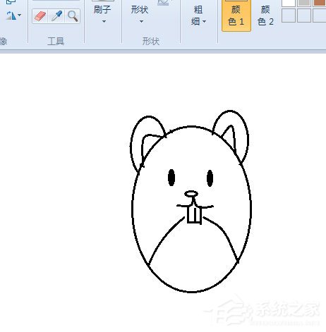 画图工具怎么绘制小老鼠图像？绘制小老鼠图像的操作步骤