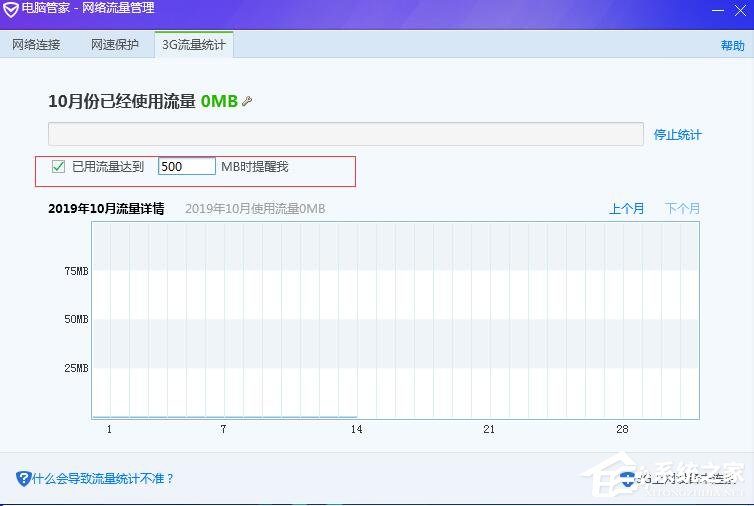 腾讯电脑管家3G流量统计