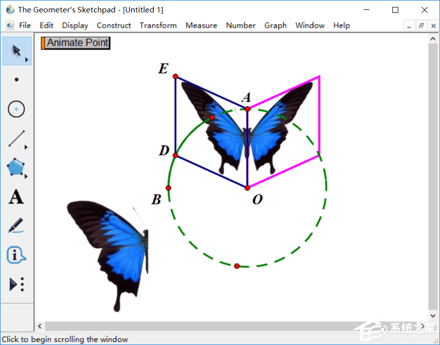 几何画板怎么制作蝴蝶动画