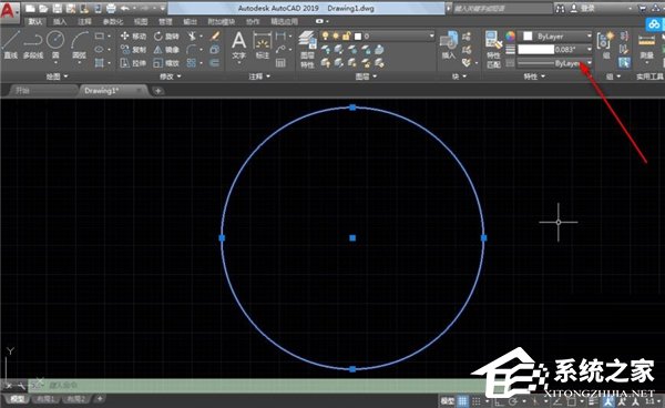 AutoCAD 2019显示线宽方法