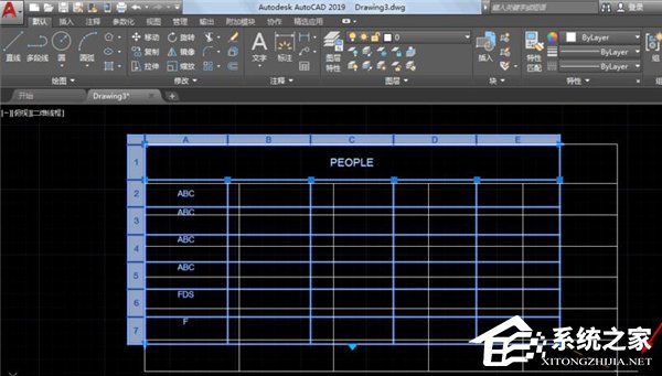 AutoCAD 2019制作表格的方法