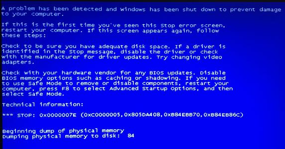 电脑蓝屏代码0x0000007E解决办法