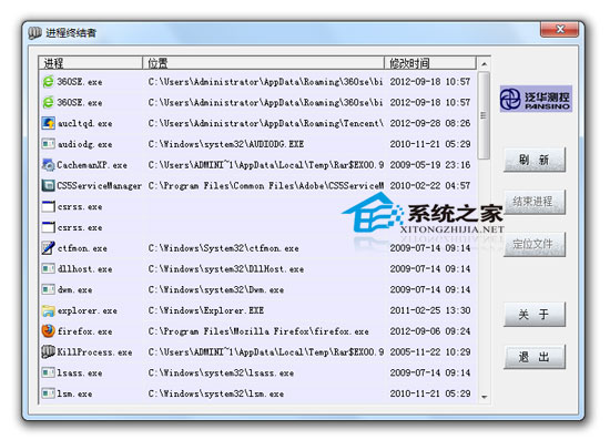 泛华进程管理工具 V1.0 绿色版