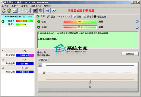 Hard Disk Sentinel(硬盘哨兵) V3.00 绿色汉化版