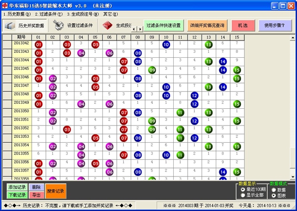  华东福彩15选5智能缩水大师 V3.0