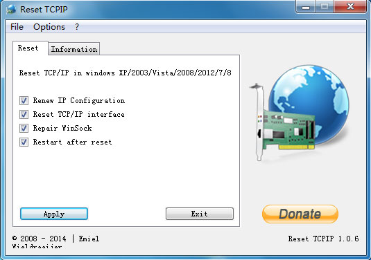  TCP/IP重置工具(Reset TCP/IP) V1.06 绿色版