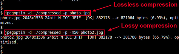 Linux通过命令行压缩JPEG图片的技巧