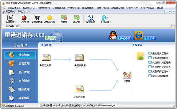 里诺进销存3000 V6.73 单机版