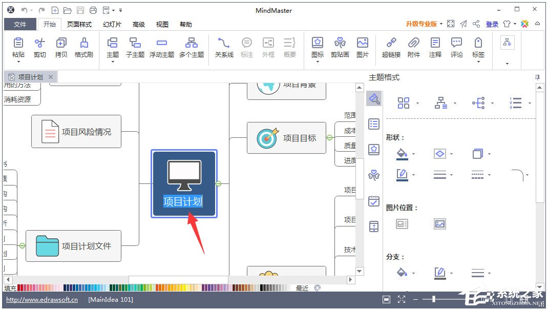 Mindmaster制作项目流程图