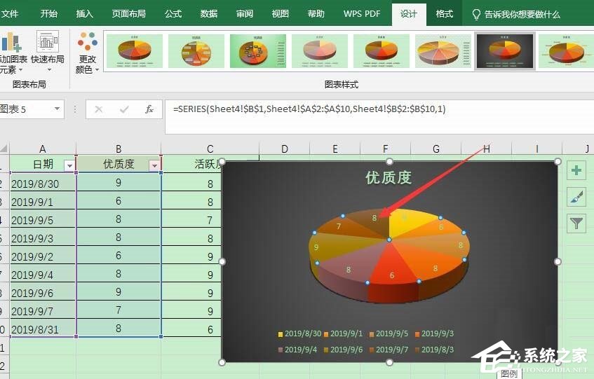 WPS将Excel数据转成三维立体饼图