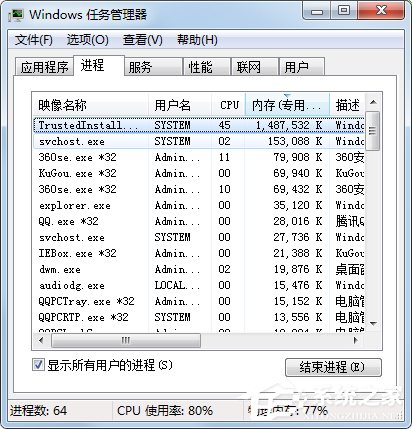 Win7系统Trustedinstaller.exe占用最高怎么解决？