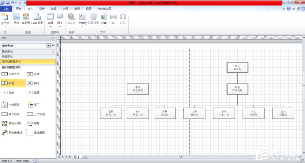 Visio 2010如何绘制组织结构图？