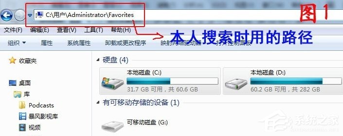 Win7系统IE浏览器收藏夹位置在哪？