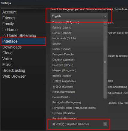 Steam游戏平台怎么设置中文？Steam游戏平台设置中文的方法