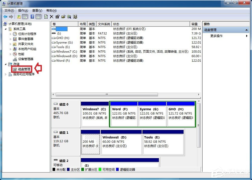 Win7系统磁盘处于脱机状态的具体解决方