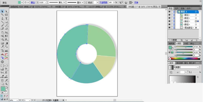 如何使用ai设计彩色的圆环饼状图 ai设计彩色的圆环饼状图的教程 