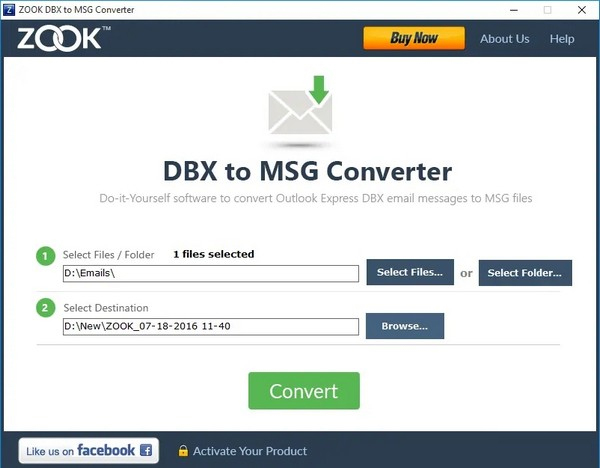 ZOOK DBX to MSG Converter