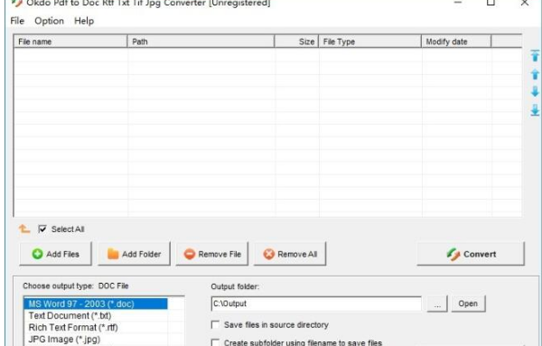 Okdo Pdf to Doc Rtf Txt Tif Jpg Conv
