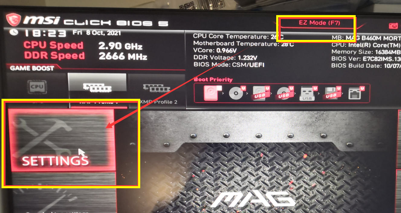 微星b460开启tpm2.0