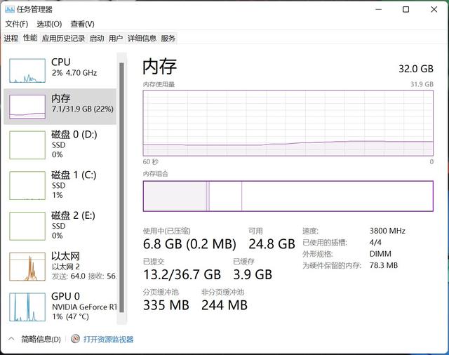 Win11占用内存比Win10少吗