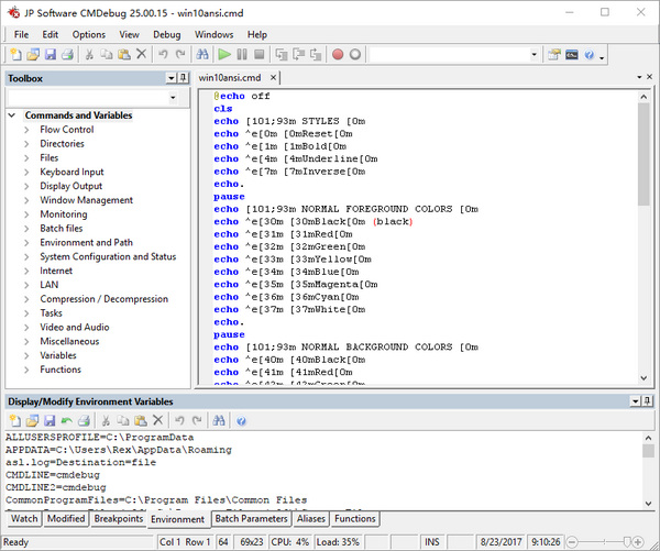 JP Software CMDebug