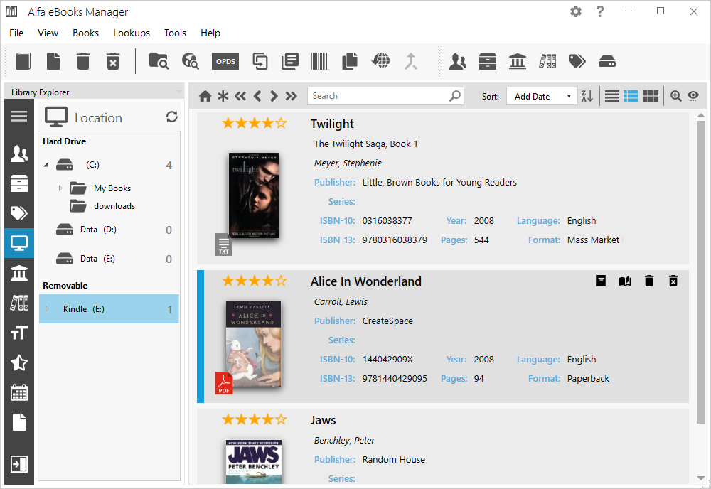 Alfa eBooks Manager