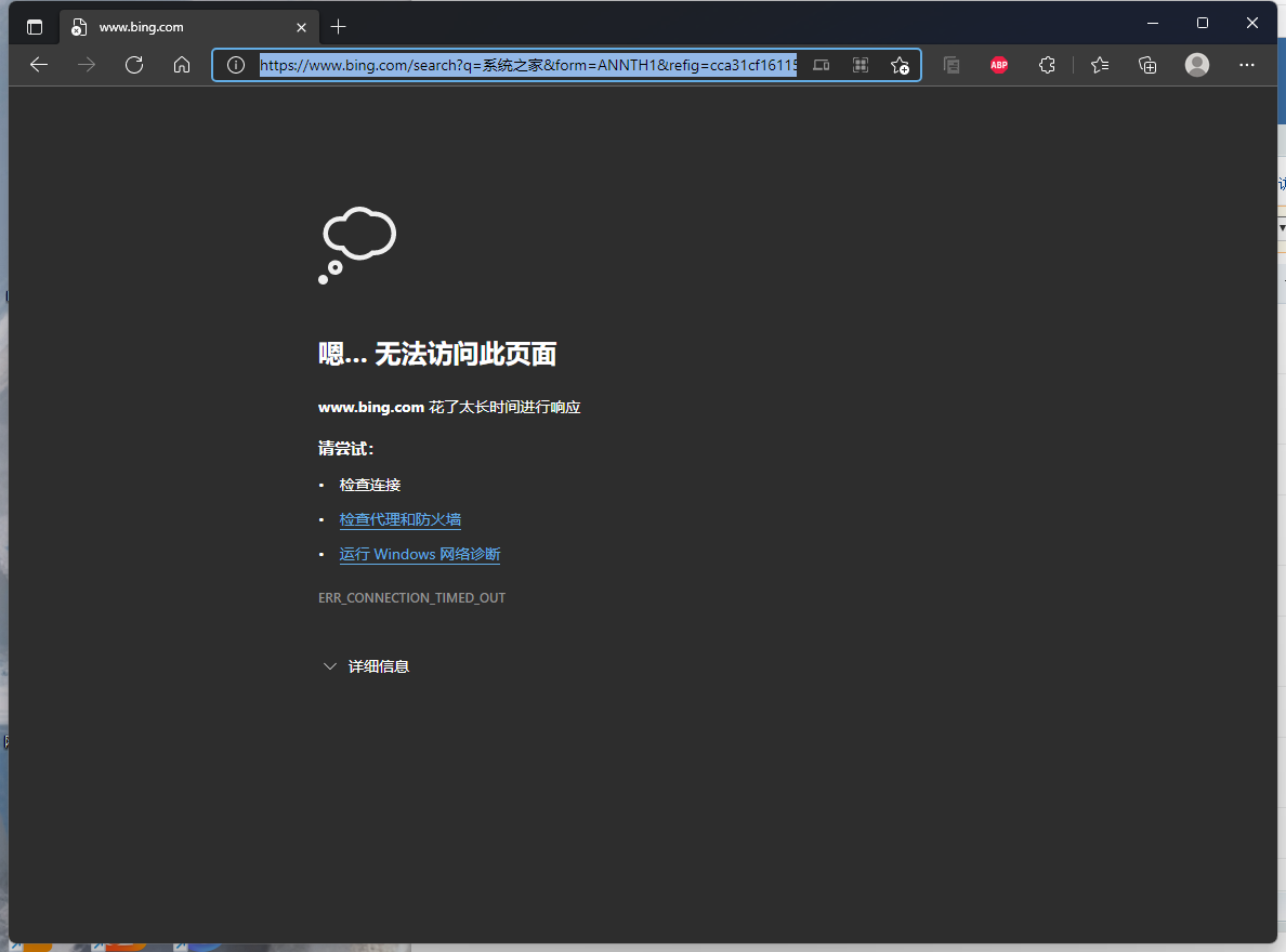 Bing搜索无法访问此网页怎么办？