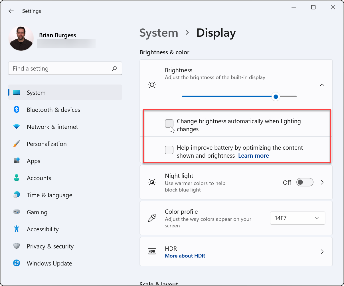 Win11如何关闭或管理自动亮度